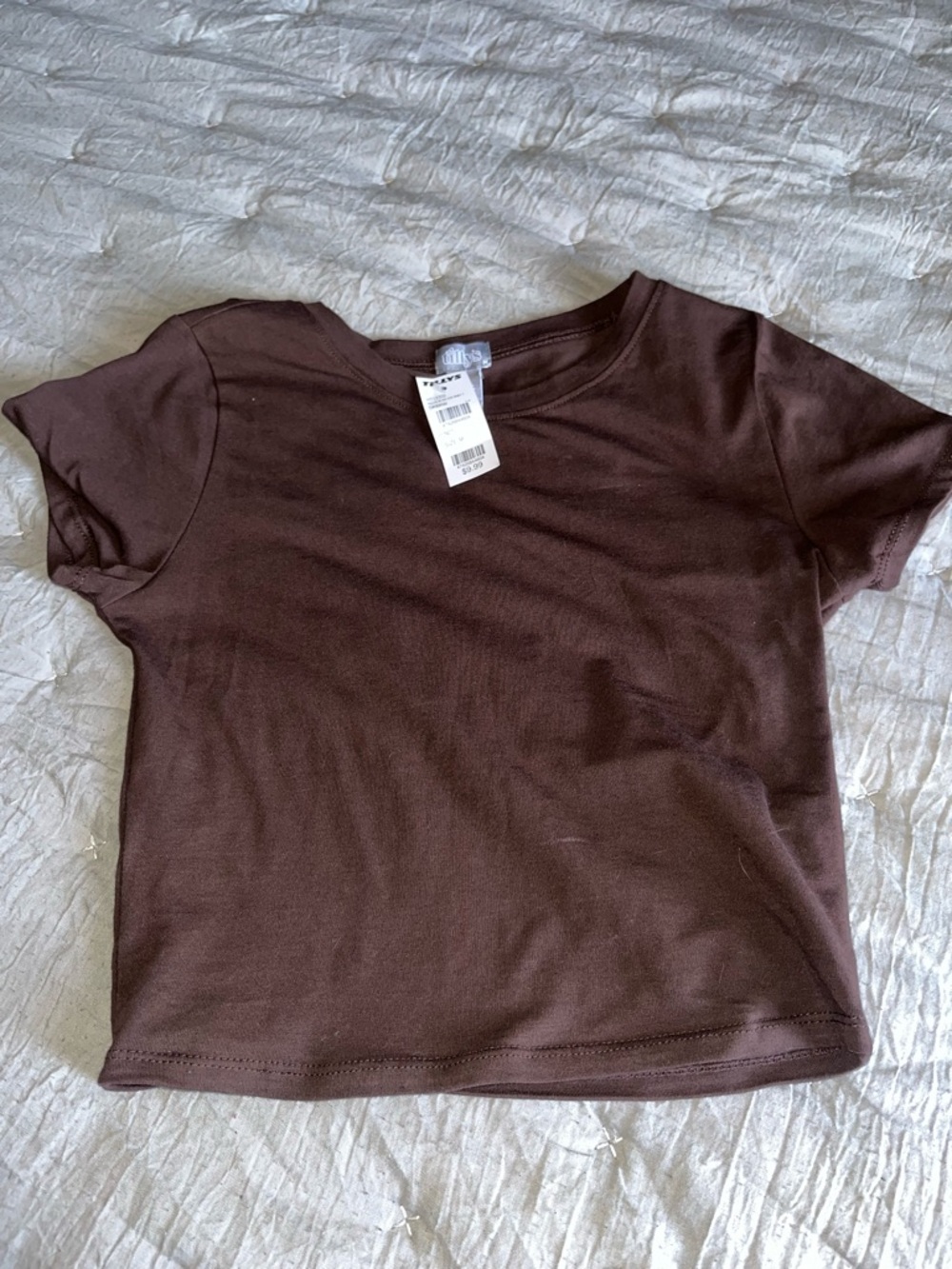 Tilly's Short Sleeve Crewneck Tee - Chocolate Brown